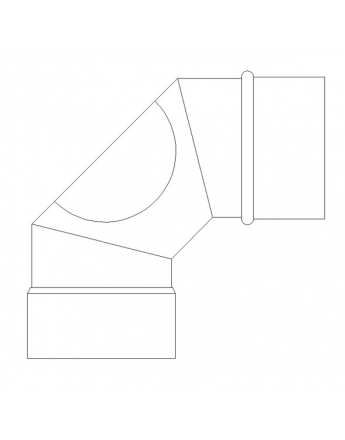 T-450 Kolano 90˚ 3 Elemenotwe z Wyczystką 120mm
